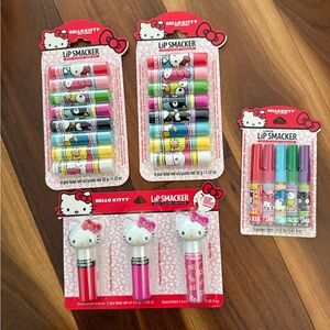 Hello Kitty Sanrio Lip Smacker Bundle of 4 Lip Balms & Lip Gloss NIP